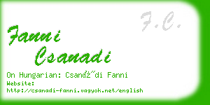 fanni csanadi business card